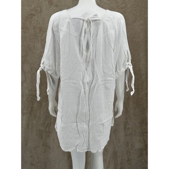 Simple Suzanne Betro Top Womens Plus 4X White Cotton Gauzy Boho Beachy Lagenlook - Picture 5 of 7